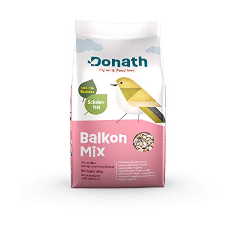 Donath Balkon Mix - schalenfreie Mischung für einen sauberen Balkon - wertvolles Ganzjahres Wildvogelfutter - aus unserer Manufaktur in Süddeutschland - 9 Kg