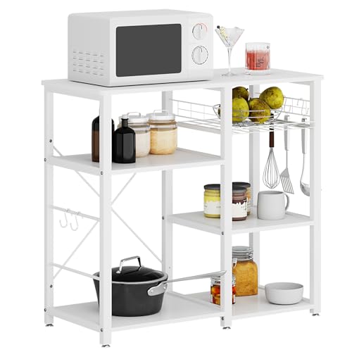 soges Bäckerregal Küchenregal Standregal Bäcker Regal Mikrowellenhalter multifunktionale Küche Aufbewahrungsregal mit 3 Ablage
