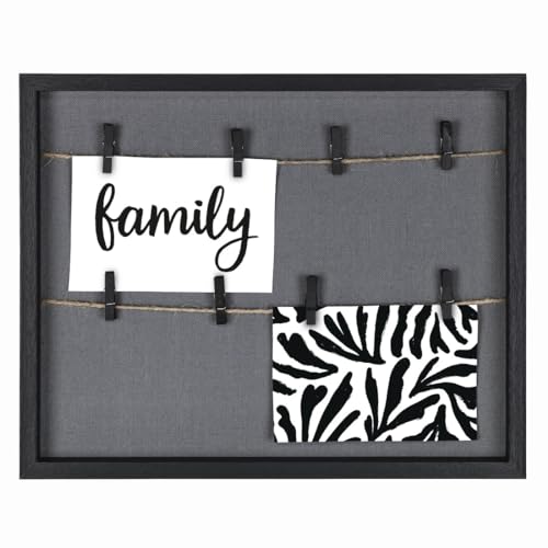 Hama Fotorahmen mit Klammern und Leine, 29,5 x 36,5 cm (tiefer Bilderrahmen mit Schnur, zum Hängen im Querformat, ideal als Bilderrahmen Deko, als Geldgeschenk zu Hochzeit, Taufe, Geburtstag) schwarz