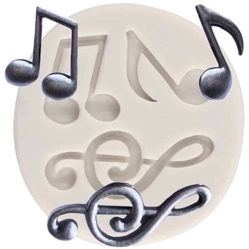MINFEIDMS Musik Thema Fondant Formen Musiknote Fondant Form Musiknoten Silikonformen für Zucker Kuchen Dekorieren Cupcake Topper Schokolade Gummipaste Süßigkeiten Polymer Clay
