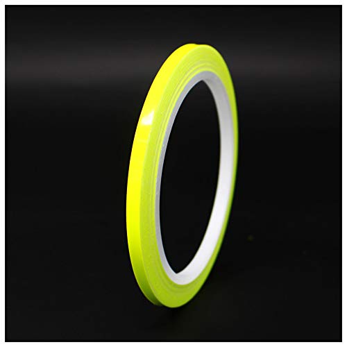 Finest Folia 10 Meter (0,79€/Meter) Glanz Zierstreifen Auto Motorrad Boot Modellbau Silber Chrom Dekorstreifen Seitenstreifen (Neon Gelb, 5mm Breite)