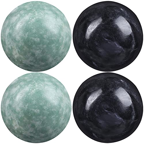 Healifty Baoding Balls Packung Mit 4-1. 4 Zoll Chinesische Bälle Für Die Hand Glockenspiel Chinesische Gesundheitsübungs-Massagebälle (Grün Schwarz), 314.0 grams, 1.0 stück