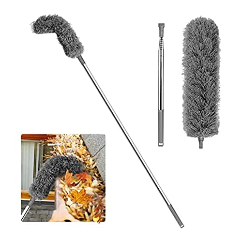 Rtxbvg Reinigungsbürste für Dachrinnen, mit Teleskopstange, ausziehbar, 8,2 Fuß, Reinigungswerkzeug von Easy Remove Leave,