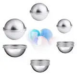 Anyasen 16 Stücke Bath Bomb Mold Kit DIY seifenform Badebombe Formen Kit Aluminium Badebomben Metallform Bath Bomb Kuchen Molds Seifenform für Hausgemachte Badebomben für Handwerk 8 Set 3 Größen