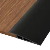 Hengrongshen PVC Türschwellen Leiste, 1M * 5CM Übergangsprofil Selbstklebend, Übergangsleiste Boden Höhenausgleich Abdeckleiste für Parkettböden Laminate Schwellen (Schwarz, für 5mm bis 10mm)