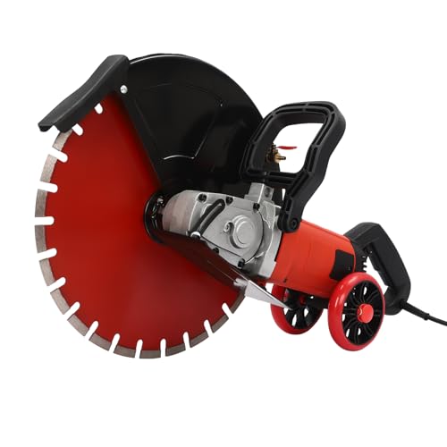 4000W Elektrisch Betonsäge Betonsägenschneider Gipsschneider, Nass-/Trocken Steinschneidemaschine Schnitttiefe 165 mm mit 410 mm Scheibensägeblatt Zum Trennen von Stein, Beton, Granit
