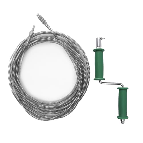 Asaiy Rohrreinigungsspirale, Flexible Spirale mit Kralle - Umweltfreundliche Lösung für hartnäckige,Geeignet für Toiletten Verstopfung lösen, Kanalisation, Badewanne（5m * 10mm）