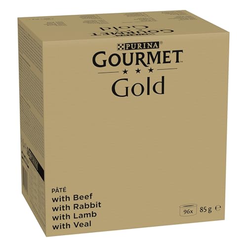 Gourmet Gold Feine Pastete: Kaninchen, Rind, Kalb, Lamm - Packung 96x85g