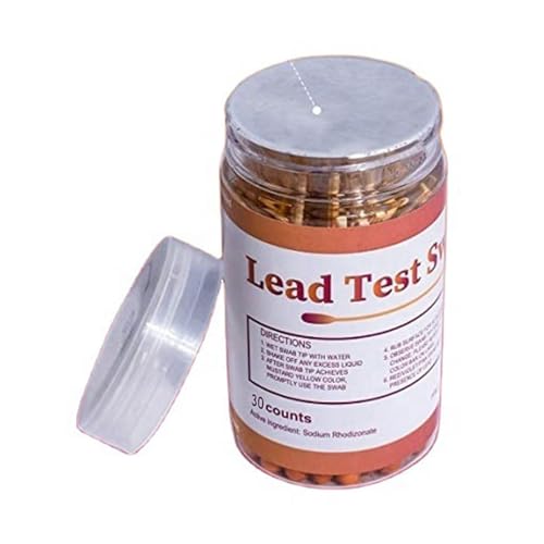Blei-Teststäbchen 30 Wattestäbchen Testen Hausfarbe Metall Blei-Test-Kit für alle lackierten Oberflächen Keramik Zuhause Lackerkennung Metallbewertung Holzinspektion Wasserverschmutzung Blei
