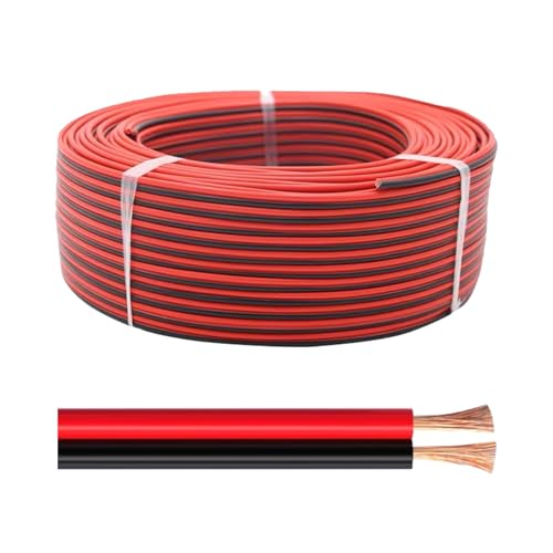 VerläNgerungskabel 10 Meter,0.3mm2 Kabel,Copper Wire Cable,2-Adriges Awg Elektrischer Draht,Applicable Elektronik Extension Kupferkabel,Schwarz Und Rotes Zweiadrig Electrical,Verbindungskabel für Led