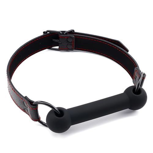 Silikon Sex Bar Knebel für Bondage, Bondage Knebel für Sexspiele, Bondage Fesseln Spielzeug Offener Mund SM Knebel Maulkörbe (Schwarz-1)