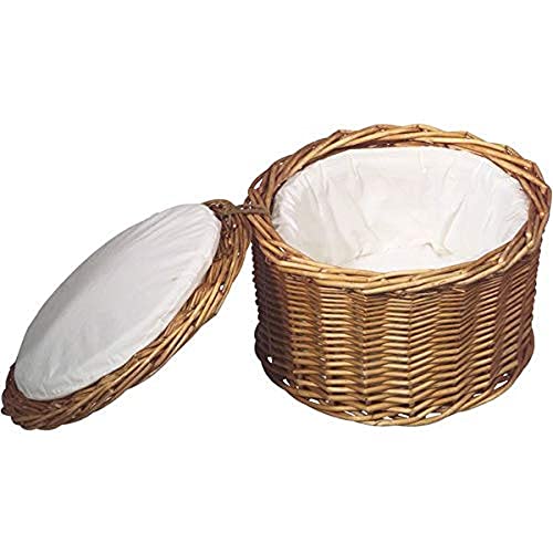 APS 30299 Eierkorb, hellbeiges Eikörbchen, Eierbehälter, stabile Vollweide, für ca. 20 Eier, hält den Inhalt durch das Stoff-Futter lange warm, Durchmesser 26 cm, Höhe 17 cm, Beige