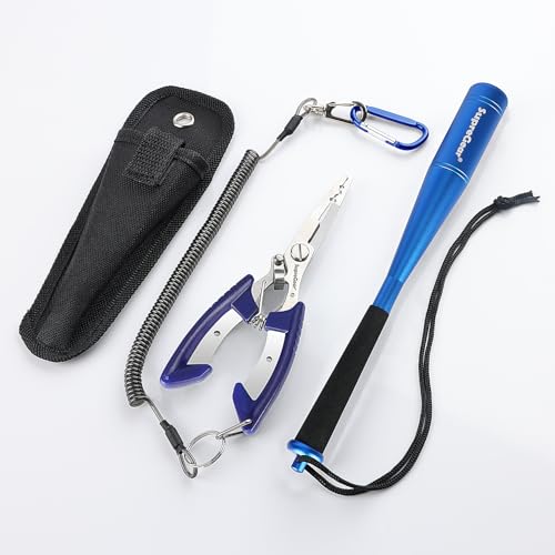 supregear Multi-Angelzange und Fischtöter als Angelwerkzeug-Set, Multifunktionale Zange für Hakenentfernung und Sprengring Angeln Geschenk für Herren Süß- und Salzwasserangeln