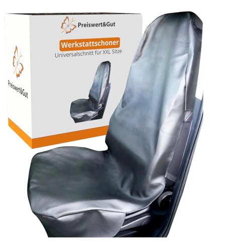 Preiswert&Gut Sitzauflage Werkstattschoner Kunstleder Universal für Standard Größe (Schwarz XXL)