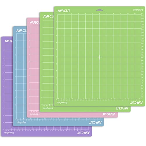 Schneidematte für Cricut Maker/Explore Air 2/Air/One, 5 Stück Schneidematte 30,5 x 30,5 cm (StandardGrip, LightGrip, StrongGrip, FabricGrip) Vielzahl Matten Quilten Schneidematte für Cricut