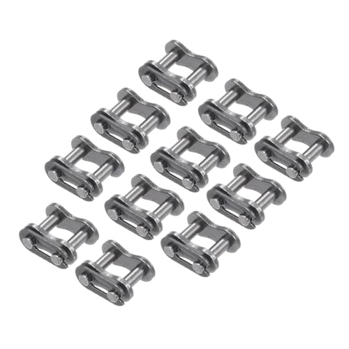 Kozelo 12 Stück #25 Rollenketten-Verbindungsglieder - [1/4" Teilung] 04C Ketten-Master-Verbindungsstück-Rolle für den Einsatz in Industriemaschinen, aus Kohlenstoffstahl