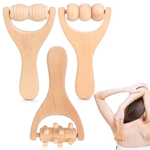 Massageroller Holzr, Massage Stick, Praktisch Und Multifunktional Massage Tool, Muskelverspannungen Lösen, Durchblutung Fördern, Perfekt Für Entspannung Und Wellness