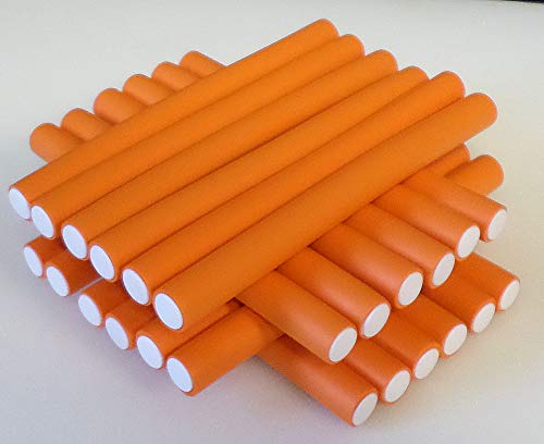 Papilotten - Flex-Wickler Set + Kosmetiktasche - Menge u. Größe nach Wahl (orange 15-16 mm - 24 Stck. + Tasche) (von deutschem Friseurbedarf-Fachhändler!)
