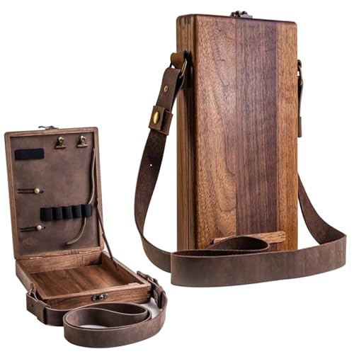NICENEEDED Writers Messenger Holzbox Multifunktions Aufbewahrungsbox Für Künstlerwerkzeuge Und Pinsel Aktentasche Aus Holz Tragbar Zum Umhängen Für Postboten