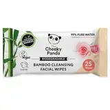 The Cheeky Panda Abschminktücher aus Bambus | Mit Rosenduft | 25 Reinigungstücher fürs Gesicht | Biologisch Abbaubar | Super Sanft & Nachhaltig | Feuchttücher zur Make-up Entfernung