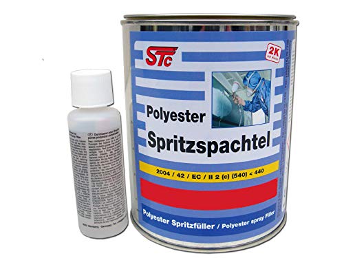 1,5 kg Set STC 2K Polyester Spritzspachtel grau inkl. Härter Spritzfüller auto