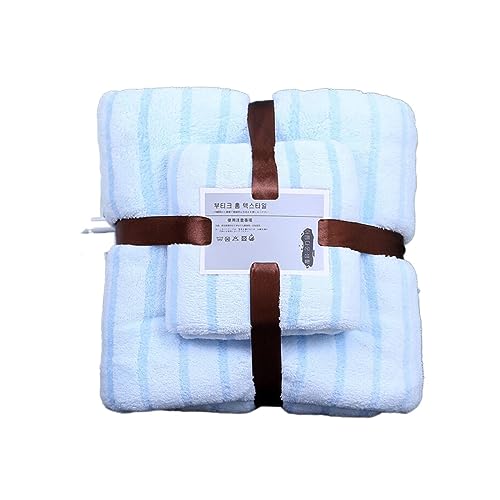 Generisch Handtuch Training Coral Velvet Suit Geschenk-Handtuch, weich, saugfähig, Handtuch-Set für und Mutter (Handtuch: 35 x 75 cm; Badetuch: 70 x 140 cm). Duschtücher Weich (Blue, A)
