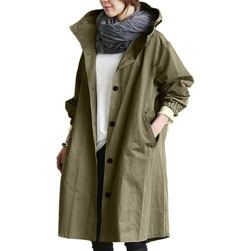 Generisch Regenjacke Damen Wasserdicht Regenmantel Mit Kapuze Winddicht Übergangsjacke Atmungsaktiv Mantel Jacke Outdoor Damen Softshellmantel Wasserdichte Herbstjacke Damen
