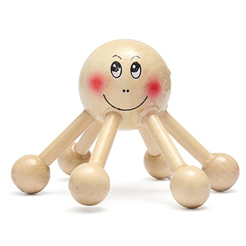 SGerste Massagegerät mit 6 Kugelbeinen aus Holz, langlebig, für Nacken, Rücken, Ganzkörper und Schultern, Stressabbau.