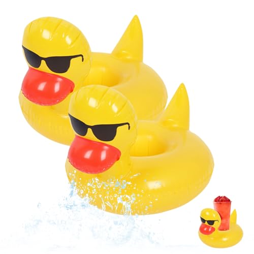 Landrain 2 Stück Aufblasbarer Getränkehalter Pool Mini,innendurchmesser 7,5cm
