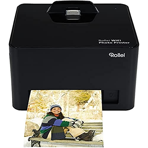 Rollei WiFi Photo Printer Foto-Drucker für Apple iPhone/iPad/iPod touch, Android-Smartphone/Tablet und PictBridge-kompatible Digitalkamera schwarz