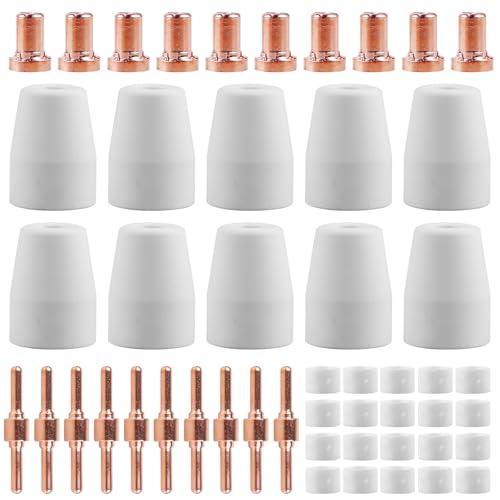60pcs PT-31 Extended Air Plasma Cutting Düse Elektrode Verbrauchsmaterial Fit CUT-40 CUT-50D CT-312, Plasmaschneiden Plasmaschneider Cutting Ersatzteile Plasmaschneidbrenner