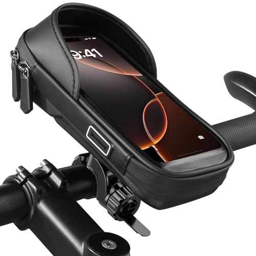 handyhalterung fahrrad wasserdicht handyhalterung motorrad, fahrradtasche lenker für 5,5 - 7 Zoll smartphone, handy halterung fahrradlenker handyhalter fahrrad lenkertasche e scooter zubehör ebike
