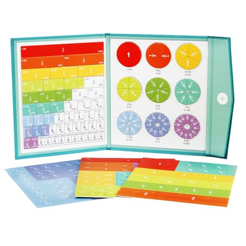 Magnetisches Bruchpuzzle Puzzle,Bruchrechnen Material,Brüche Mathematik Lernmittel,Kinder Bruchrechnen Lernen,Montessori Magnetic Book Fraction Puzzle for Children,Magnetisches Buch Bruchteil Puzzle
