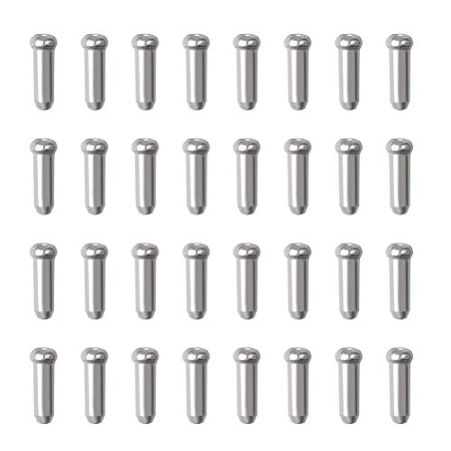 100 Stück Bremskabel-Endkappen, 12 mm, Endkappen für Fahrradkabel aus Legierung, für Mountainbike, silberfarben