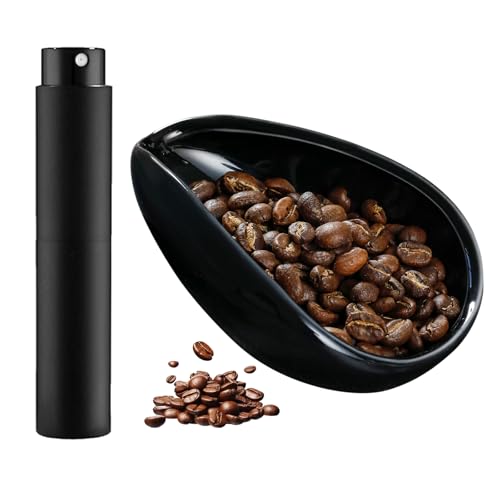FHISKUNYU 1 Satz Kaffeebohnen Dosierbecher und Sprühflasche Set, kaffeedosierer, kaffee dosierbecher, rdt spray, Keramik, ideal für Kaffee, Tee und Aufguss, passend für Kaffeebegeisterte