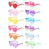 Theassli 12 paar Herz Sonnenbrille, Party Brillen, Herzbrille, Hippie Brille, Party Sonnenbrille Lustige Herzchen Brillen spaßbrille für Fasching Foto Requisiten für Kinder und Erwachsene
