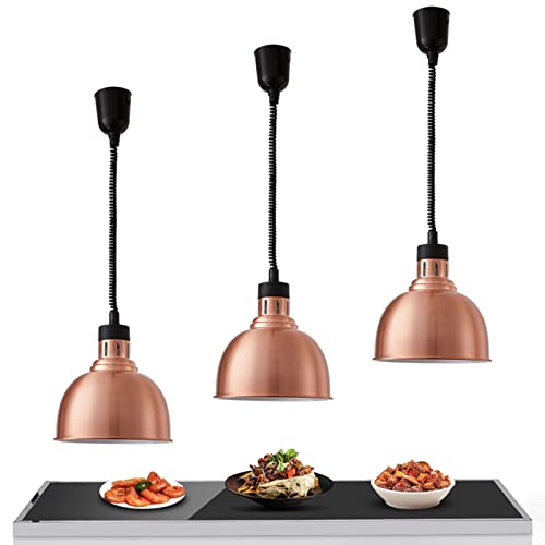 Aocay Wärmelampe für Essen, Lebensmittel Wärmelampe Food Warmers Buffet, Speisenwärmer mit 250W Glühbirne, Höhe 60-180 cm Einstellbar, Durchmesser: 25cm
