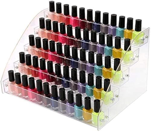 Nagellack-Organizer aus Acryl, transparent, 5 Ebenen, für ätherische Öle, Aufbewahrungsregal, Tropfflaschen für Kosmetikläden, Spielzeug, Süßigkeiten, Waren, Regal, Showcase