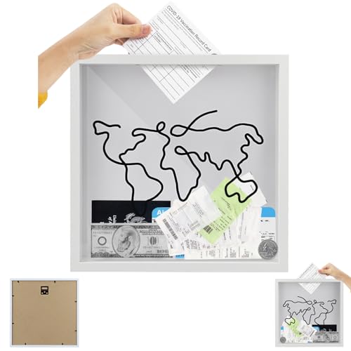 Adventure Archive Box, 28.7*28.7cm Reise Sammelbox, Abenteuer Archivbox für Erinnerungen Reise Schattenbox, Ticket Sammelbox, Schöner Bilderrahmen zum Verschenken für Wand- und Tischdekoration
