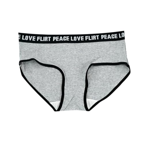 Unterhosen Damen Baumwolle Unterwäsche Slip modische und sexy Taille, Taillenstraffung und Gesäßstraffung für Mädchen Compatible with Motorrad Unterwäsche Herren Winter (Grey, M)