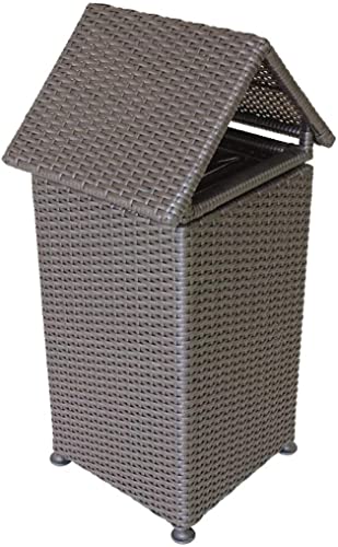 ZQDMYT Kunststoff-Mülleimer, Rattan, großer Müllpark, Gemeinschaftseigentum, Garten, Hotel, großer kreativer Mülleimer, braun