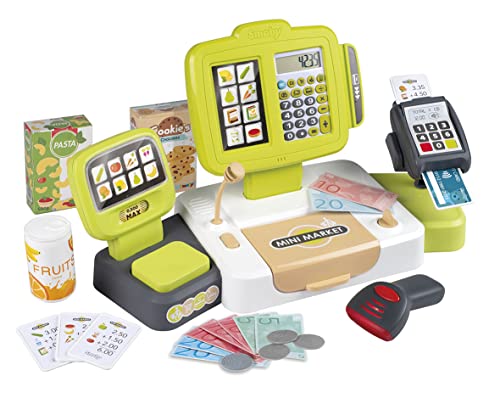 Smoby - elektronische Supermarktkasse XL - Spielkasse mit Taschenrechnerfunktion, Licht- und Soundgeräuschen und viel Zubehör, für Kinder ab 3 Jahren