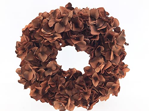 finehomegarden Hortensienkranz Türkranz Tischkranz künstlicher Kranz Ø36cm rost/braun Wandkranz Deko