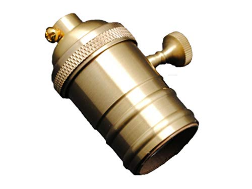 E27 Lampenfassung aus Messing Vintage mit Schalter, ideal für dekorative Beleuchtung und Ambiente in Wohnungen und Gewerbeflächen.