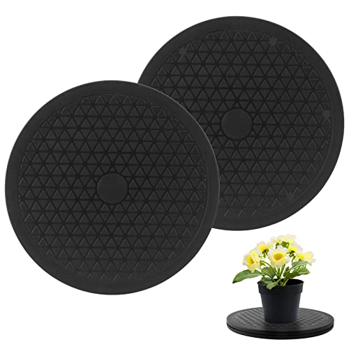 2 St¨¹ck Drehscheibe, 25cm Universal Drehteller aus Kunststoff, Schwarz 360 Grad Rotierende Drehplattform mit Stahlkugellagern, Rund Mehrzweck Drehscheibe f¨¹r Laptops Monitor TV Handwerk Pflanzen