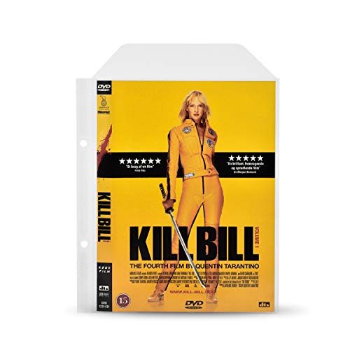 3L DVD Hüllen mit 2 Löcher für Ringbücher zur DVD-Filme Aufbewahrung – 100 Stück - Praktisch für DVD Ordner - mit Platz für DVD Cover - 10282