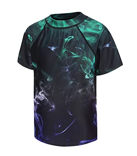Badeshirt Jungen UV Shirt Kinder Kurzarm Schwimmshirt UV Shutz Jungen Badeanzug 134 140/9-10 Jahre