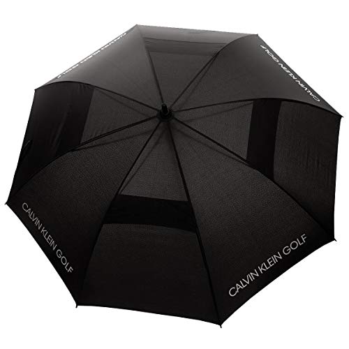 Calvin Klein Solid Color belüftete Doppel Canopy Golf Regenschirm - Schwarz