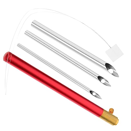DIYEAH 1 Satz Stickstich Embroidery Set stickset punchneedle Kreuzstichnadel sticknadeln stickmaschine Haken Einfädler Nähen praktische Stanznadel Sticknadeln selber Machen Aluminium rot