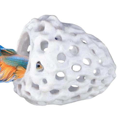 Aquarium Deko Höhle, 2X Poröse Aquarien Kampffischhäuser, Fischversteck Für Aquarium, Garnelen Versteck, Für Wassertiere Zum Züchten, Spielen Ausruhen, 7x8cm
